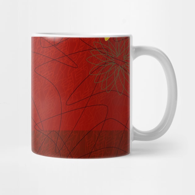 Retro 60s Brick Red Floral by Makanahele